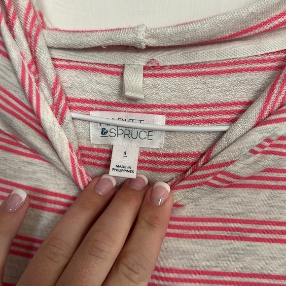 Market & Spruce pink stripped hoodie size small - Picture 4 of 4